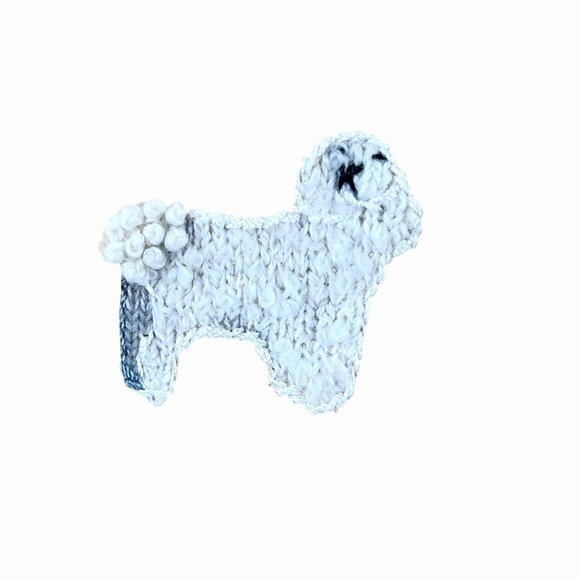 STORYBOOK KNITS HSN EMBROIDERED DOG FRINGED IVORY & BROWN CARDIGAN SWEATER 2X - Picture 6 of 7